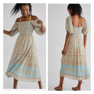 Free People Spell & The Gypsy Juniper Shirred  Midi Dress